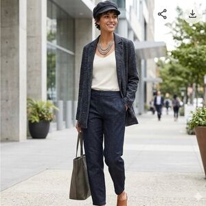 Eileen Fisher Hemp & Organic Cotton Denim-Look Blazer | Versatile Minimalist